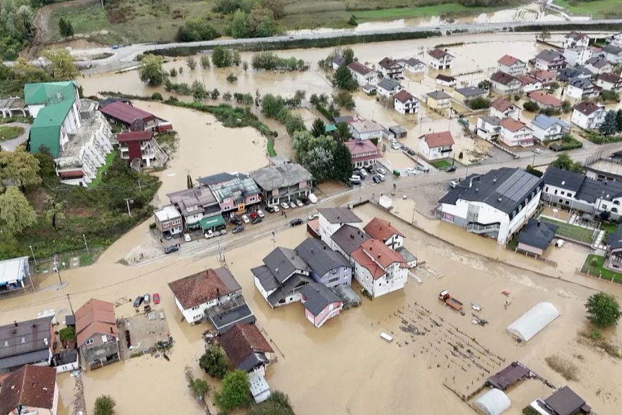 Dron snimka poplavljenog područja u BiH