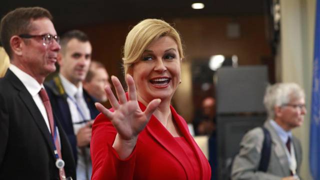 Croatia's President Kolinda Grabar-Kitarovic arrives ahead of the 74th session of the United Nations General Assembly at U.N. headquarters in New York City, New York, U.S.