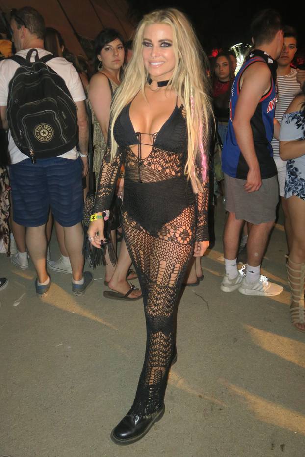 Carmen Electra leaves little to the imagination in a sheer outfit at Coachella