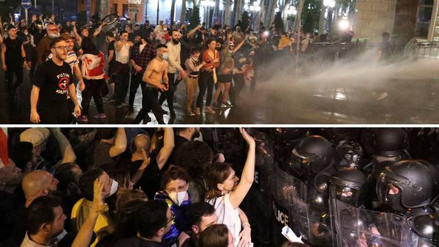 Gruzijska policija sukobila se s prosvjednicima: Letio suzavac, policija koristila i vodeni top!