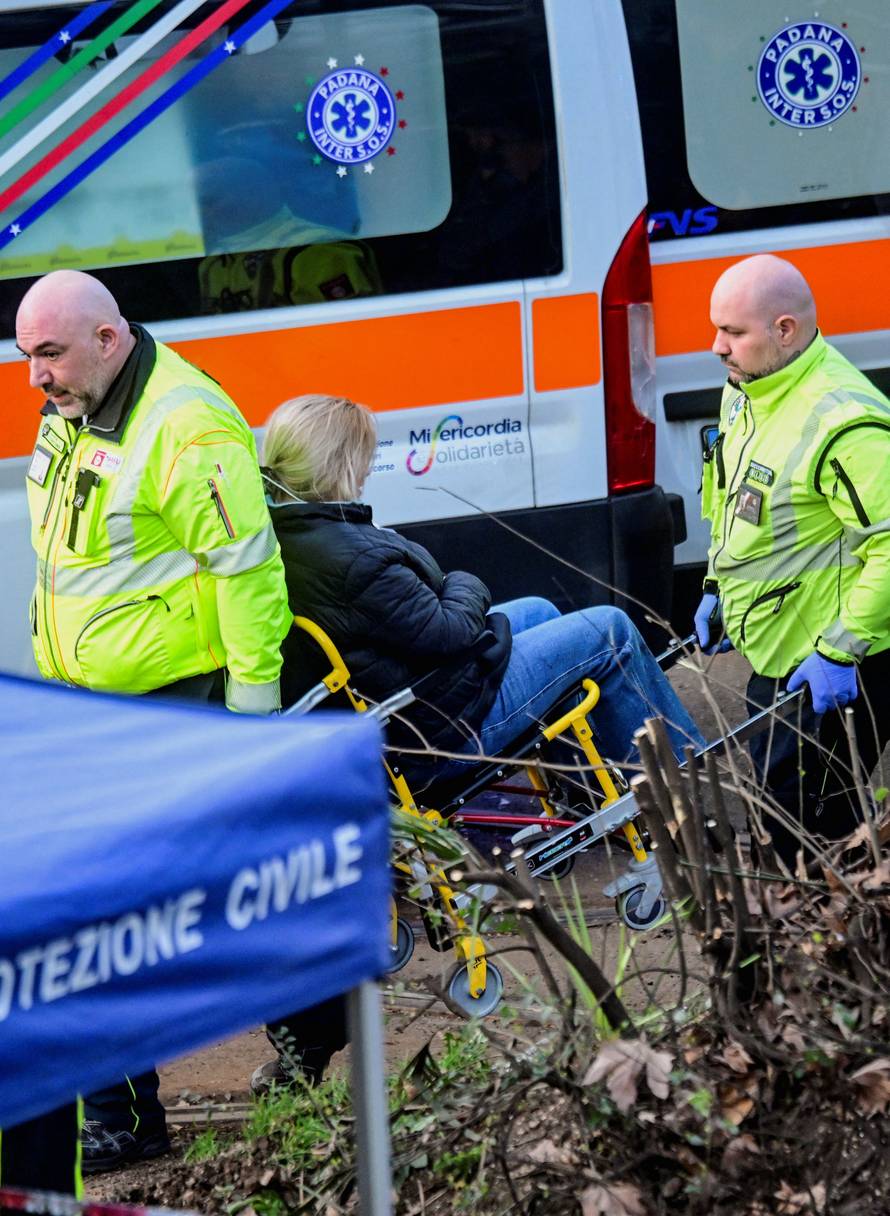 Aftermath of tram derailment in Milan