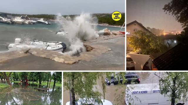 GALERIJA  Poplave u Zagrebu, u Istri vjetar rušio stabla, na Pagu olujno more razbijalo čamce