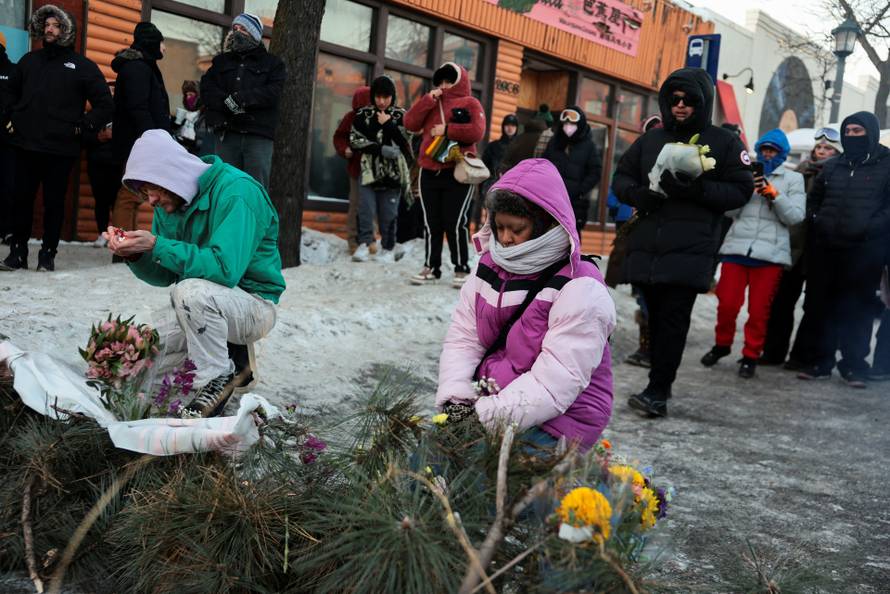 Protest against ICE after federal agents fatally shot a man while trying to detain him, in Minneapolis