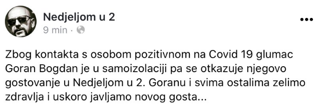 Bogdan otkazao gostovanje kod Stankovića u NU2 jer je bio na teniskom turniru 'Adria Tour'