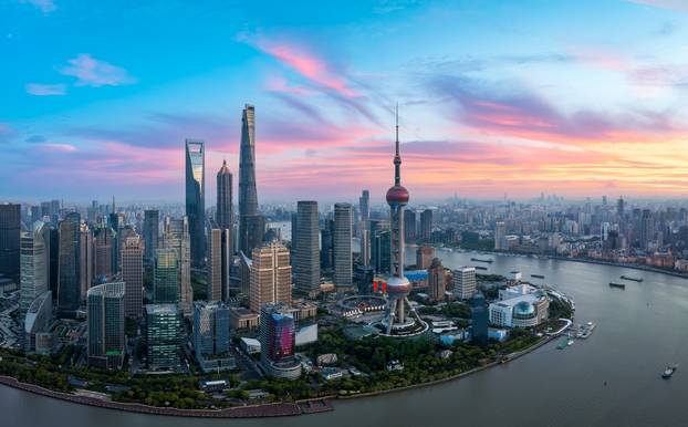Aerial,View,Of,City,Skyline,And,Modern,Buildings,In,Shanghai