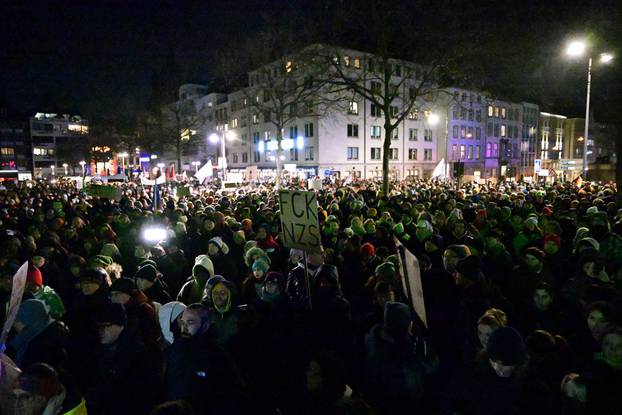 People protest against the Alternative for Germany party (AfD), in Cologne