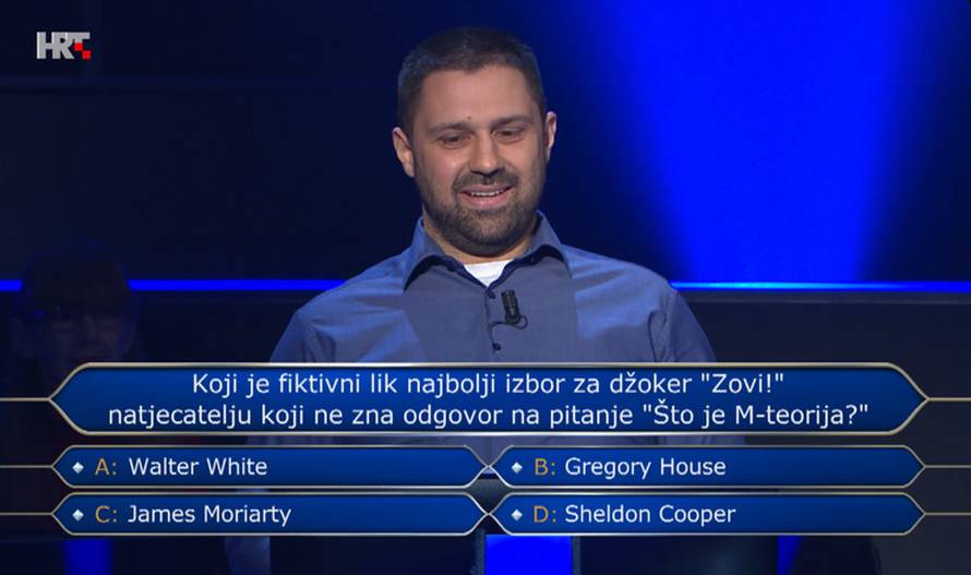 Odustao na pitanju za 250.000 kuna. Znate li točan odgovor?