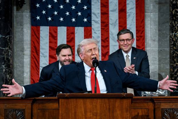U.S. President Donald Trump delivers the State of the Union address at the U.S. Capitol in Washington D.C.