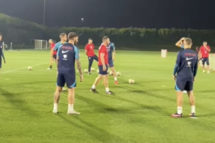Trening hrvatske nogometne reprezentacije prije susreta s Marokom
