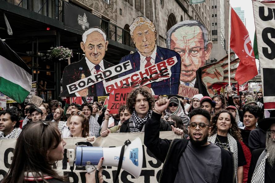 Protest against Israeli Prime Minister Benjamin Netanyahu, in New York