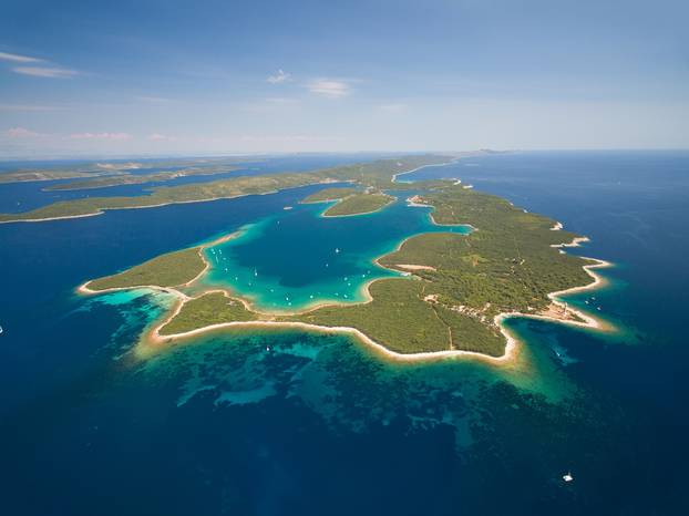 Aerial view of Veli Rat on the Adriatic island Dugi Otok