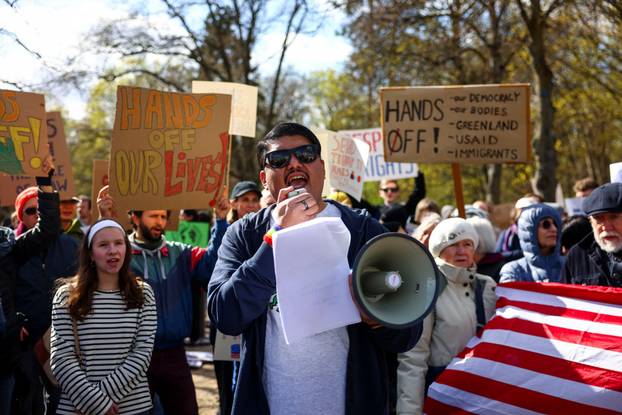 Protest against U.S. President Trump and his adviser Musk, in Berlin
