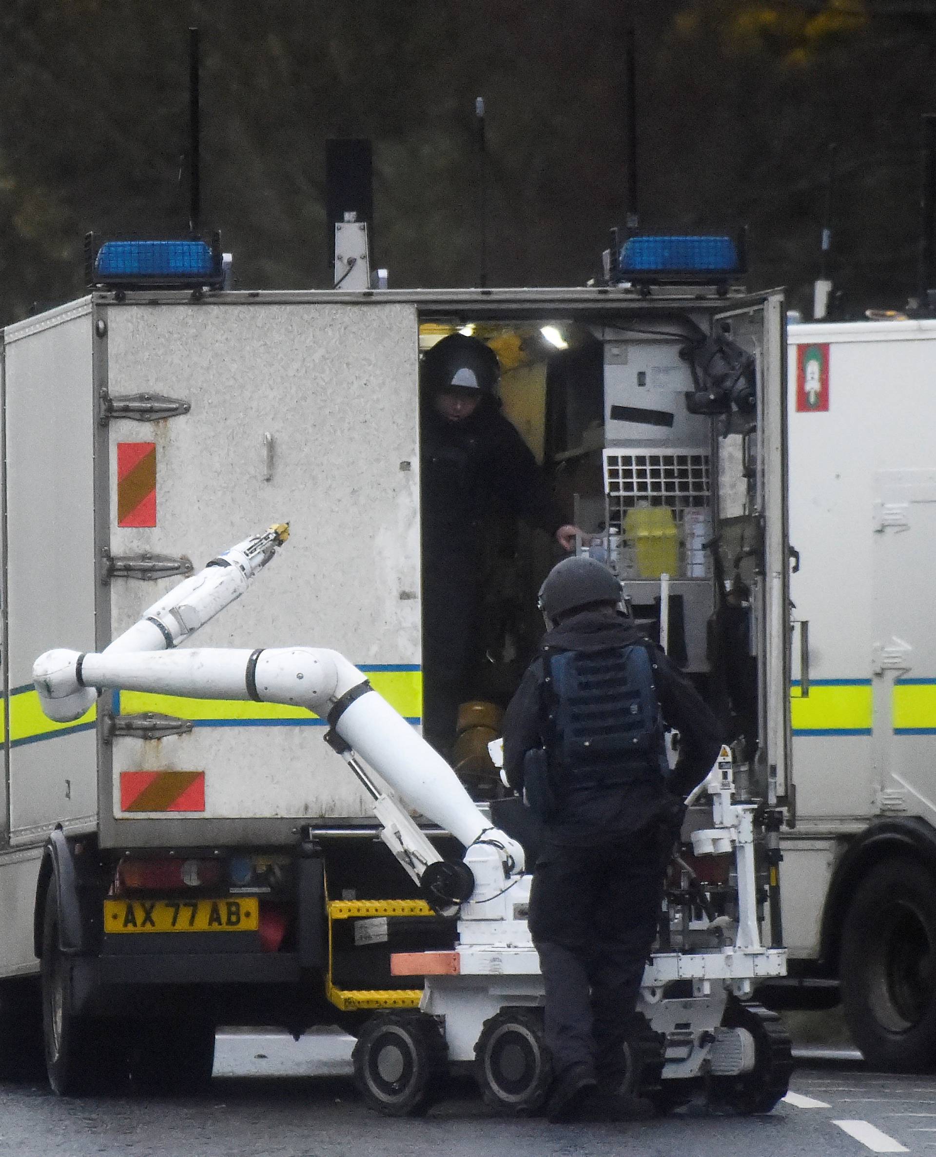 The scene of a security alert in Southway, Londonderry