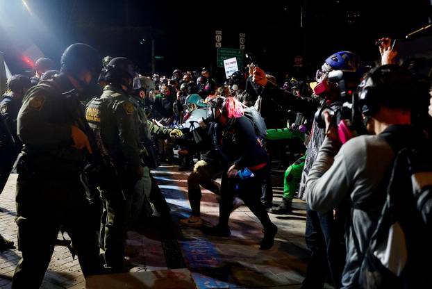 "No Kings" protest, in Portland