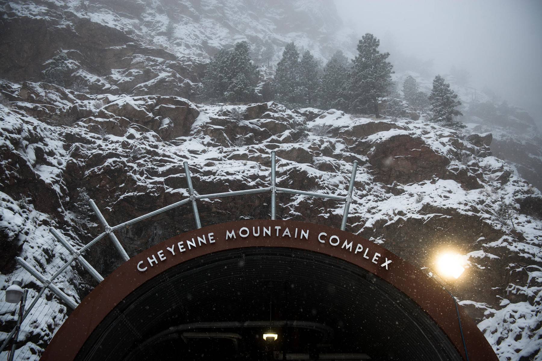 The Cheyenne Mountain Complex is a military installation and nuclear bunker located at the Cheyenne Mountain Air Force Station in Colorado Springs, Colorado. /Staff Sgt. Andrew Lee