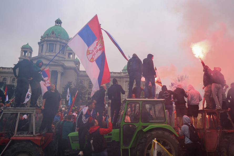 Protest over the fatal November 2024 Novi Sad railway station roof collapse, in Belgrade
