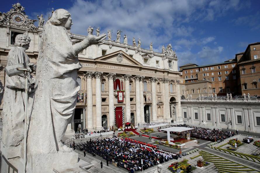 Pope Francis leads the Easter Mass at St. Peter's Square at the Vatican