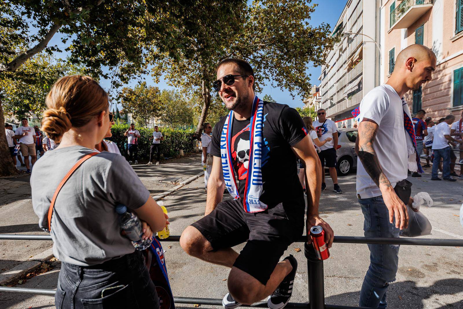 Split: Navijači u centru grada uoči derbija između Hajduka i Dinama