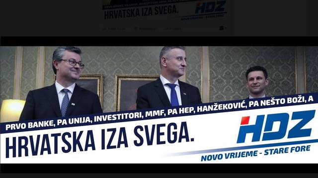 Živi zid 'poklonio' fotografiju: HDZ, novo vrijeme - stare fore