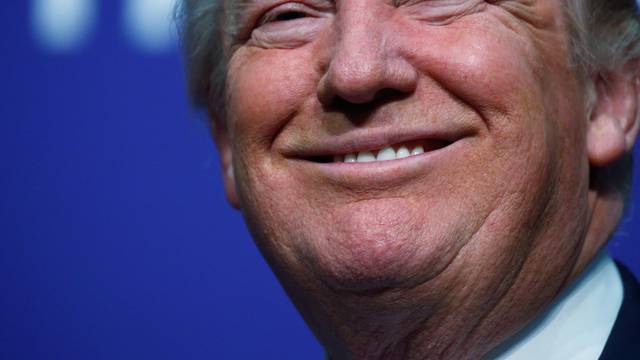 Republican presidential nominee Donald Trump appears at a campaign rally in Sioux City