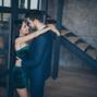 Profile photo of horny couple guy stylish trendy lady leaning glass wall door tempting prelude intimate erotic intense desire wear formalwear blue suit short shiny dress loft indoors