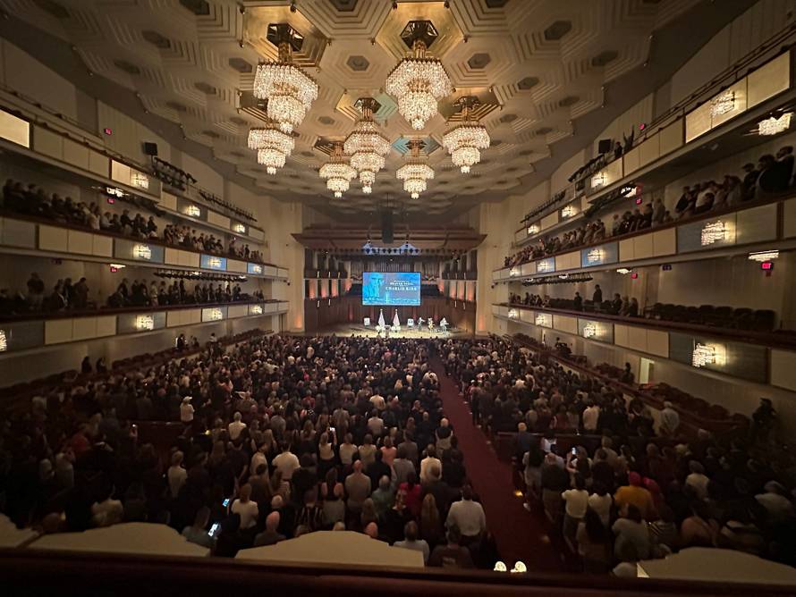 Sean Feucht performs during a vigil for conservative activist Charlie Kirk, at the Kennedy Center in Washington, D.C.