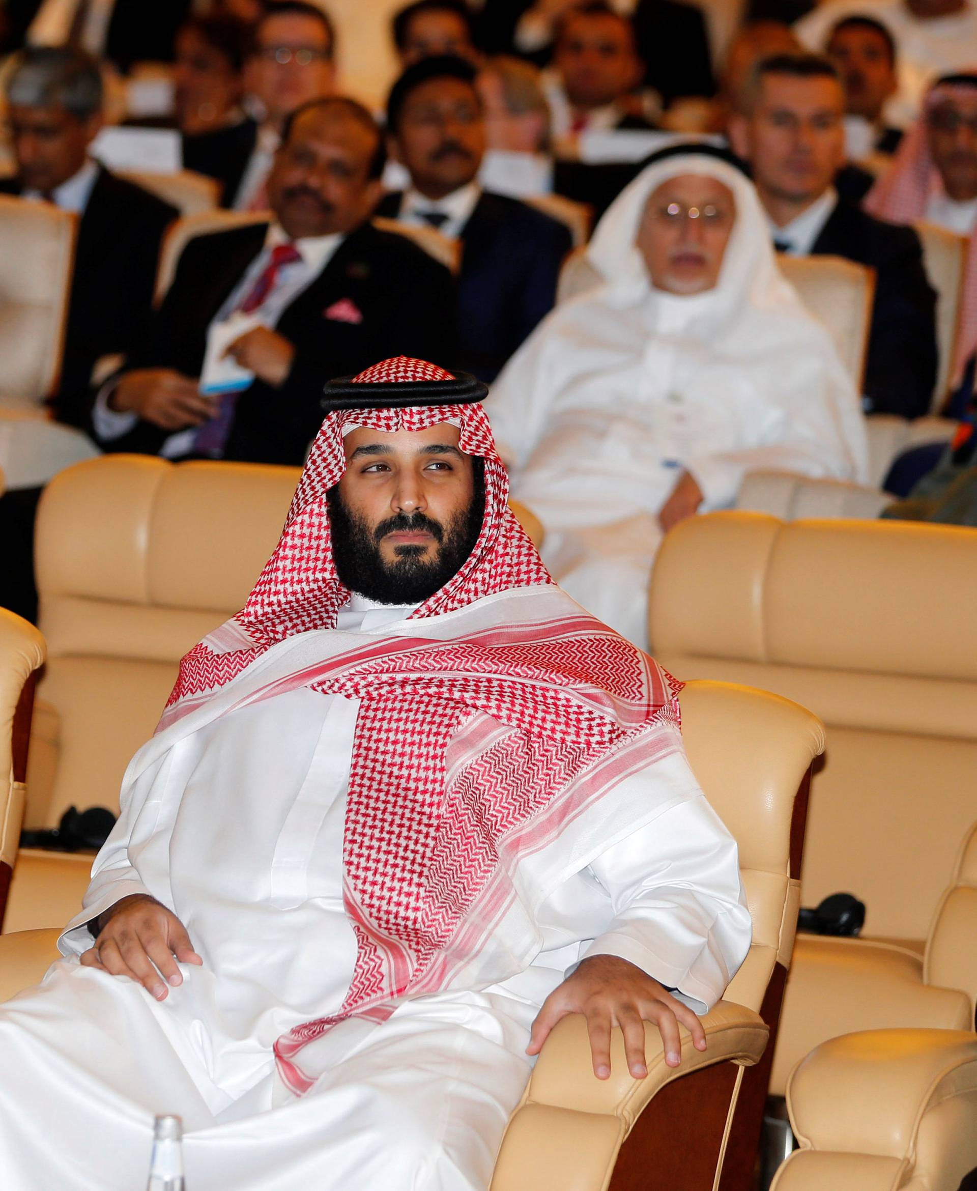 Saudi Crown Prince Mohammed bin Salman and Christine Lagarde, International Monetary Fund (IMF) Managing Director, attend the Future Investment Initiative conference in Riyadh