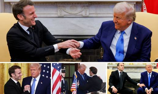 FOTO Zagrljaji i puno osmijeha u Washingtonu: Trump i Macron se sastali, evo kako je proteklo
