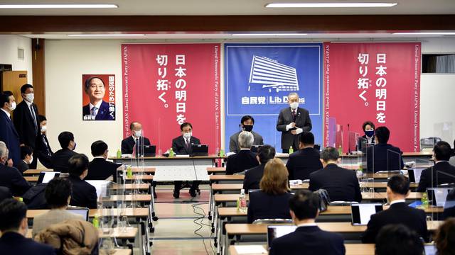 Tokyo 2020 President Yoshiro Mori delivers a speech in Tokyo