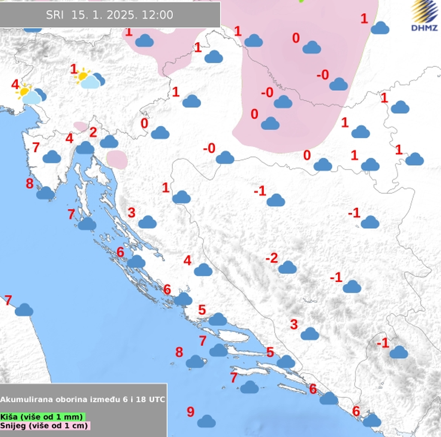 Upozorenje za cijelu obalu zbog jakog vjetra, stiže i novi snijeg u srijedu. Padat će dva dana