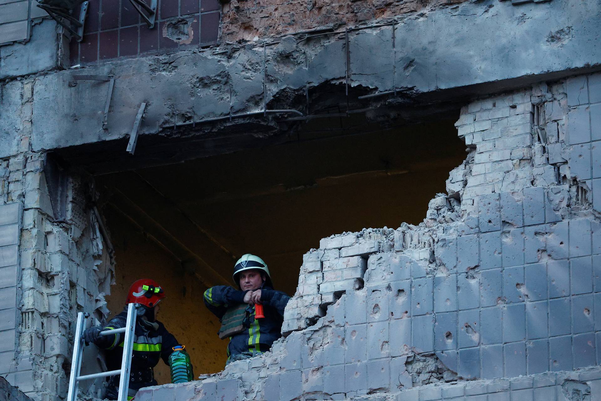 Aftermath of a Russian drone attack in Kyiv