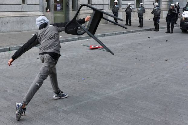 Students' protest in Brussels