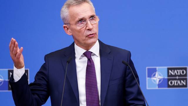 NATO Secretary-General Stoltenberg holds a news conference, in Brussels