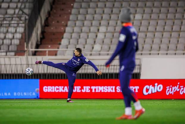 Split: Trening nogometaša reprezentacije Hrvatske na Poljudu