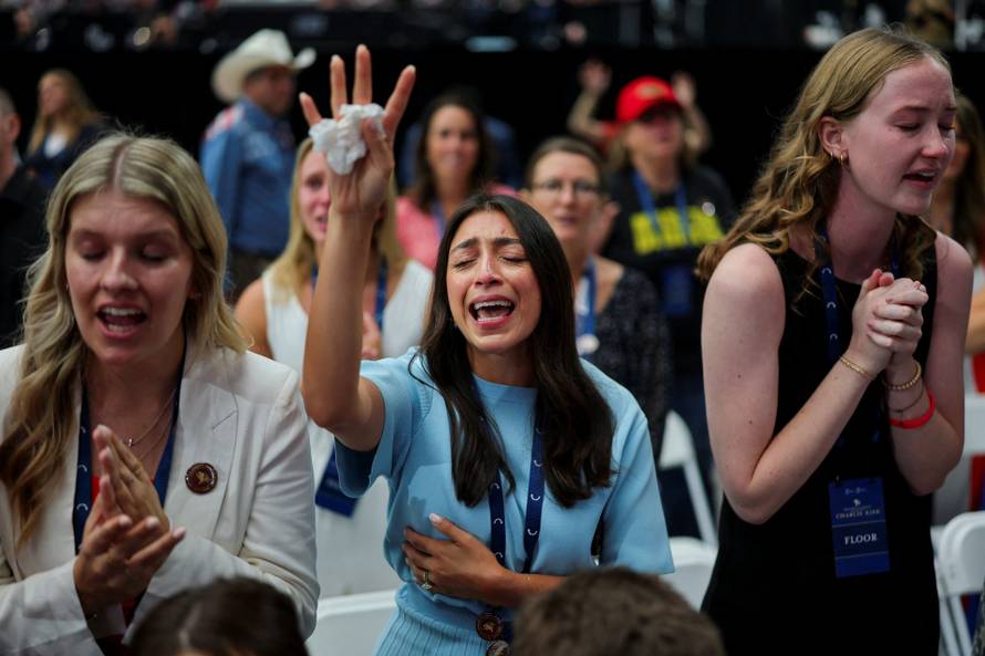 Memorial service for slain conservative commentator Charlie Kirk, in Glendale