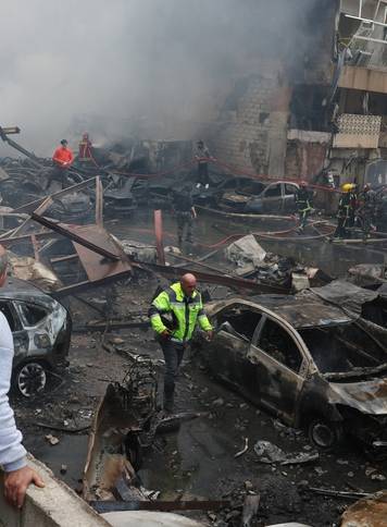 Site of an Israeli strike in Beirut