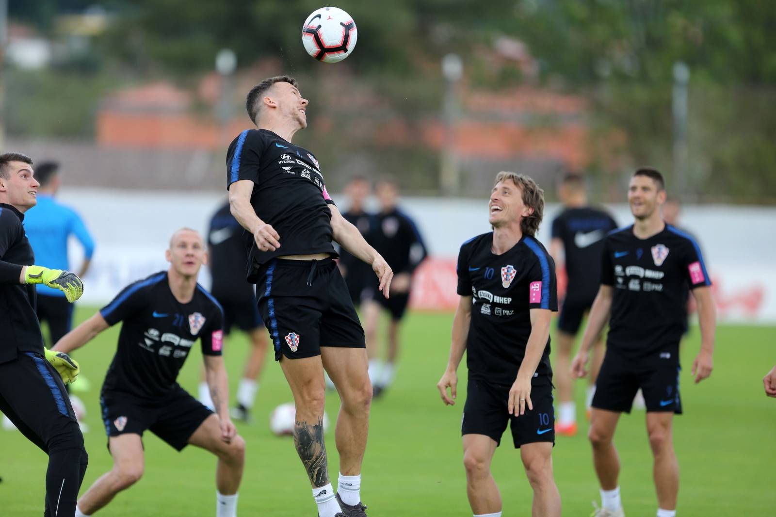 Rijeka: Hrvatska nogometna reprezentacija trenira na pomoÄnom stadionu Rujevica