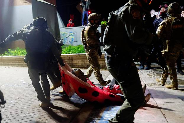 "No Kings" protest, in Portland
