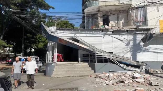 Collapsed buildings and significant damage in Cali after earthquake strikes Colombia