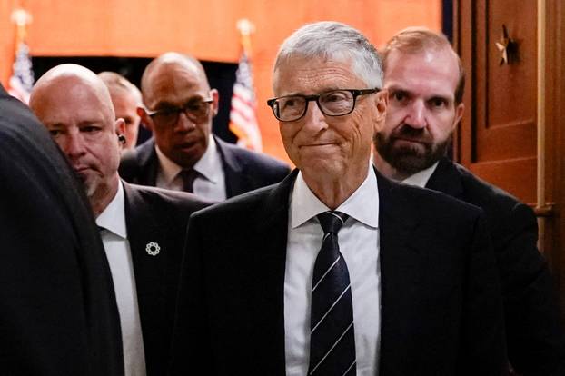 Bill Gates departs following a closed door interview before the House Oversight Committee investigating Jeffrey Epstein, in Washington