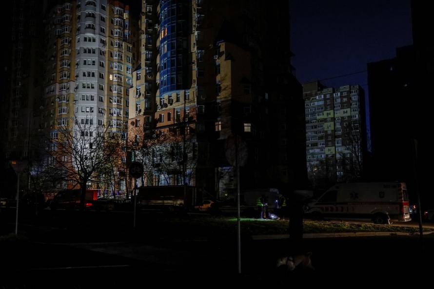 Aftermath of an overnight Russian drone and missile strike in Kyiv