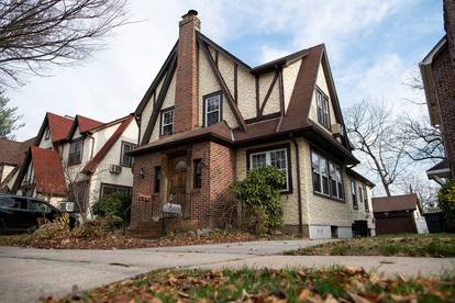 The childhood home of U.S. President Donald Trump is seen in the Jamaica Estates section of Queens borough of New York