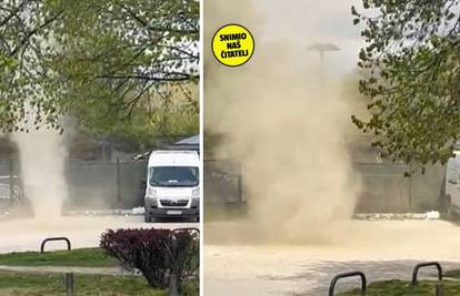 VIDEO Usred Zagreba snimio prašinski vrtlog: 'Dizao se i 30  metara, kao da je mini tornado'