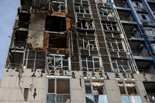 Aftermath of a Russian missile and drone attack in Kyiv
