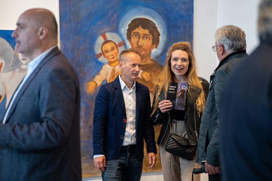 Zagreb: Otvorenje izložbe Tomislava Buntaka na kojoj predstavlja oltarni poliptih izrađen za crkvu sv. Antuna Padovanskog