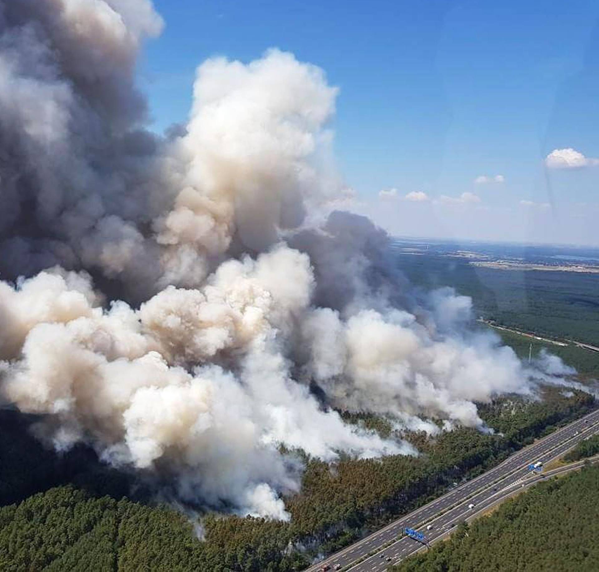 Major forest fire near Potsdam