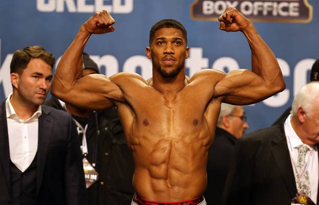 Anthony Joshua and Dillian Whyte weigh-in.