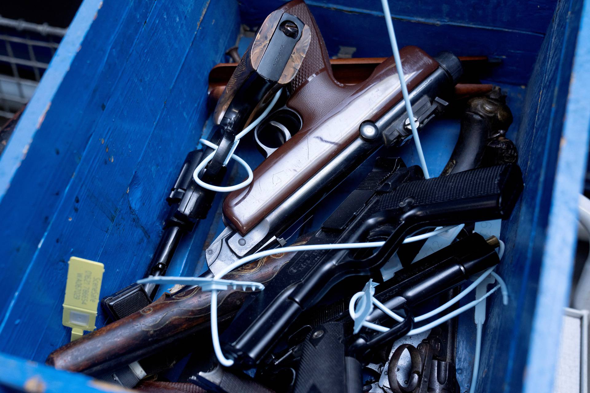 East Jutland Police showcases weapons given in with amnesty, in Aarhus