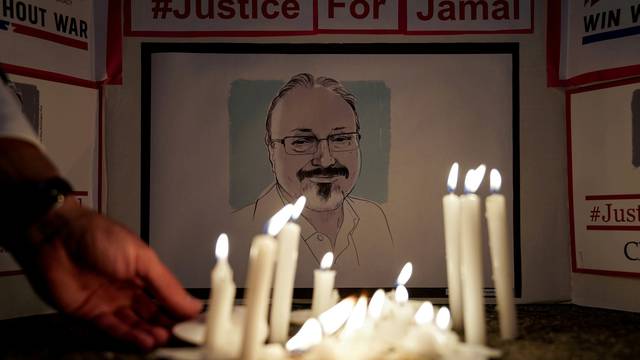 FILE PHOTO: A vigil is held at Saudi Embassy for journalist Jamal Khashoggi