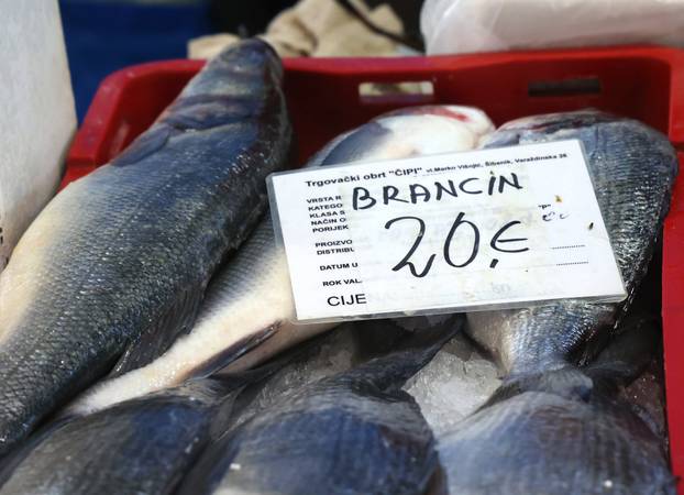 Šibenik: Ponuda ribe na šibenskoj ribarnici